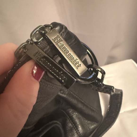 Hammitt Los Angeles Daniel Large Black Leather Crossbody Bag Purse Metallic - Picture 6 of 16